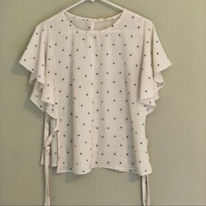 Elodie Star Flutter Sleeve Blouse with Side Tie